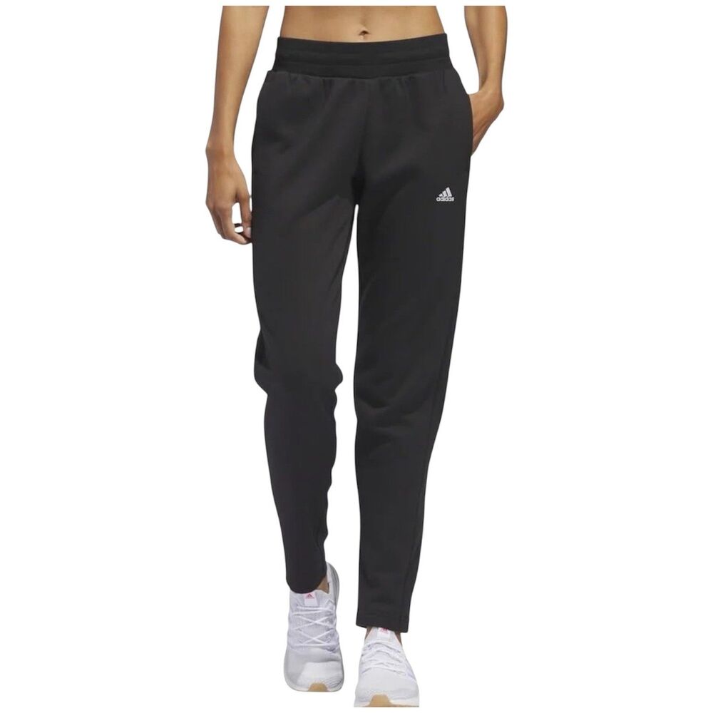 Adidas Women’s Size XS Relaxed Fit Tapered Leg Fleece Pant Black JN6880